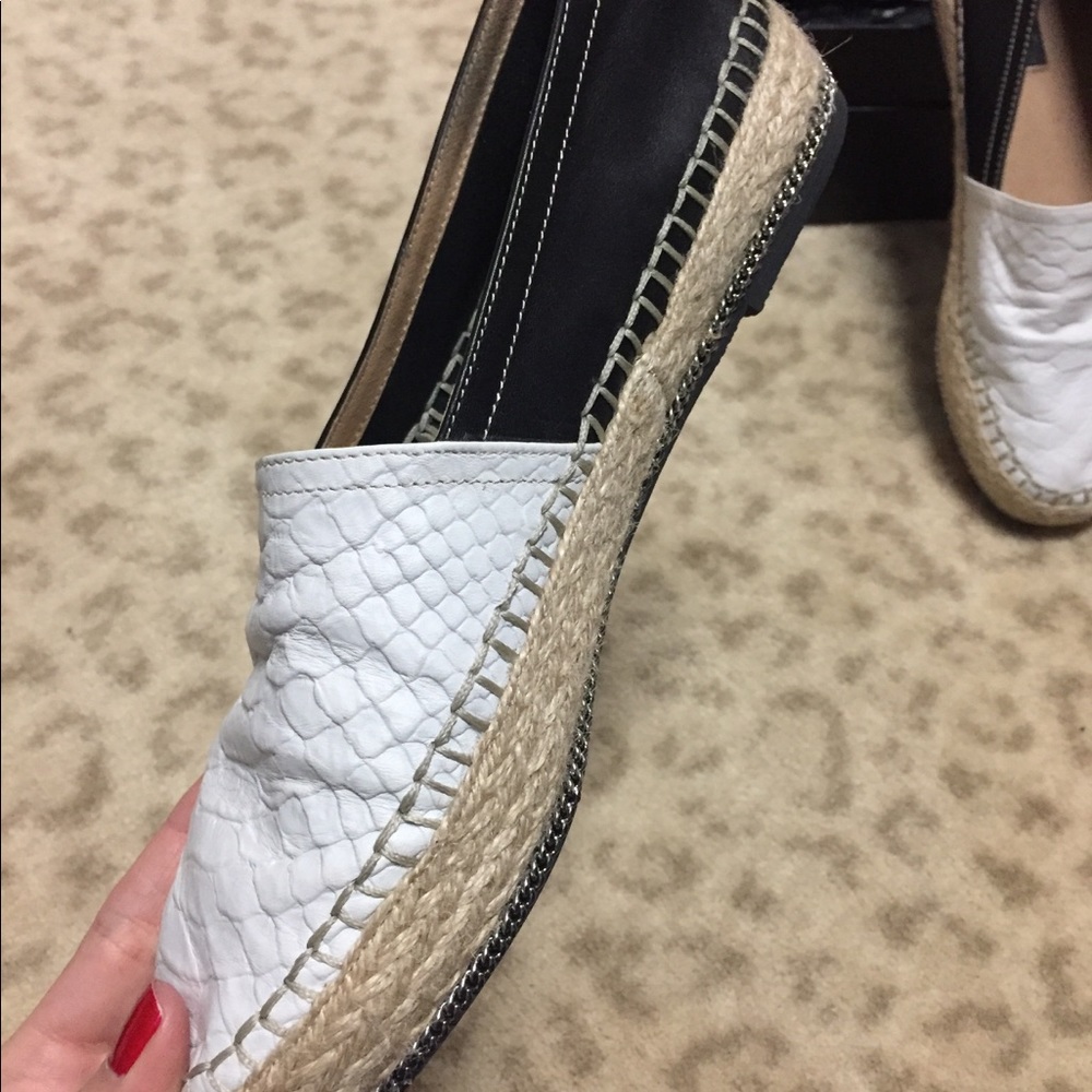 Zella Chain Trim Embossed Croc Espadrilles